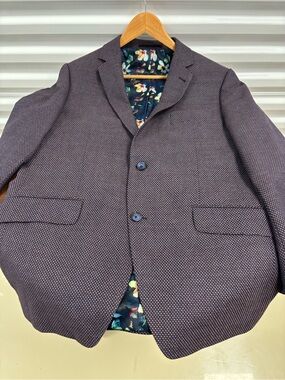 Tailored Plum Textured Men's Blazer - Two-Button Sport Coat